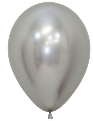 Sempertex Reflex Silver 12" Latex Balloons 50 Pack