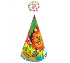 Children'S Party Cone Hat Animal Print X 144Pcs ( 8p Each )