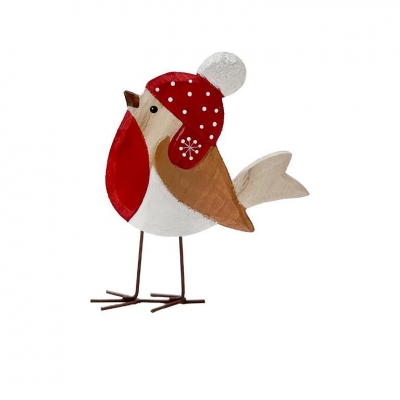 Cute Robin & Hat 12.5x16cm (Both Sides)