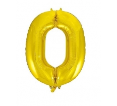 34" Classic Gold Number 0 Foil Balloon ( 1 )