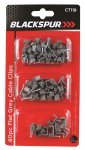 Flat Grey Cable Clips 80 Piece