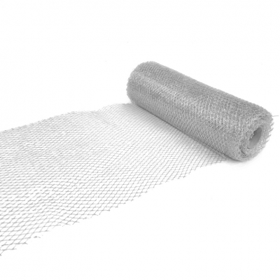 Deco Mesh Silver Shiny 25cm x 9m