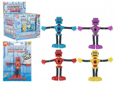 Bendy Robo Robot Friends 4 Assorted