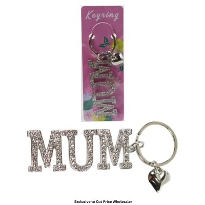 Mum Diamante Keyring