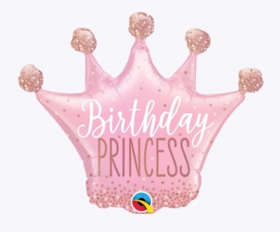 14" Birthday Princess Crown Foil Balloon