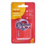 Amtech 40mm Rhombic Chrome Plated Iron Padlock