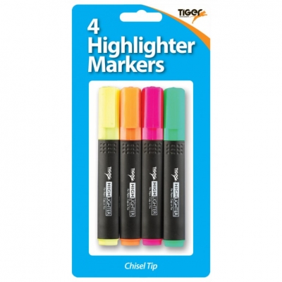 Tiger Slim Highlighter Markers 4 Pack