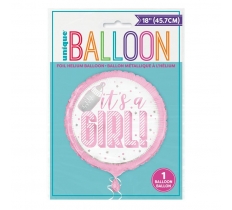 Pink It's A Girl Foil Balloon 18"