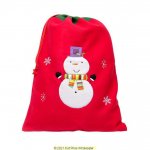 DELUXE PLUSH RED SNOWMAN CHRISTMAS SACK 50CM X 70CM