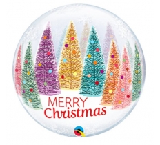 22" Christmas Trees & Snowflakes Bubble Balloon (1)
