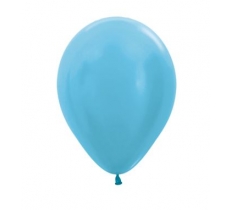 Satin Solid 12" Caribbean Blue Latex Balloons 30cm 50 Pack0Pc