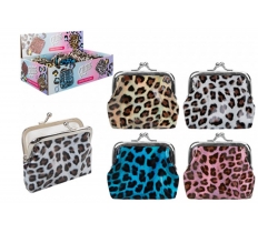 Animal Print Coin Purse 4 Assorted