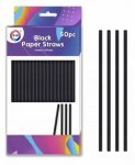 Black Paper Straws 50PC