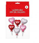 Valentines Day Customisable Mini Foil Balloons 6 Pack