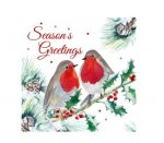 Christmas Robin 12 Pack White Kraft Cards