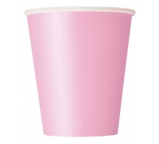 Lovely Pink Solid 9oz Paper Cups 8 Pack