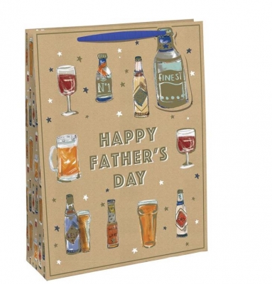 Fathers Day Father Day Beer Kraft Medium Bag