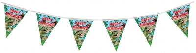 Party Bunting Jurassic Dinosaur Happy Birthday 11 flags 3.9m