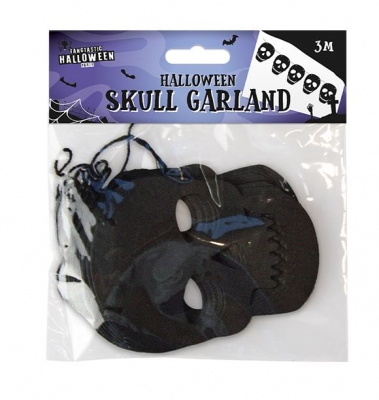 HALLOWEEN SKULL GARLAND 3M