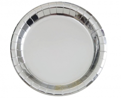 8 Pack 9" Silver Plates