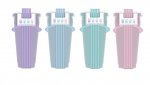 4 Pack Pastel Tumbler & Straw ( Assorted Colours )