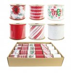 Ribbon Candycane Red/White 63mmx2.7M