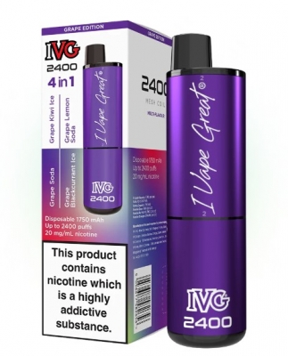 IVG 2400 Puff 4 In 1 Disposable Vape Grape Edition