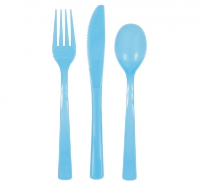 Assorted Cutlery Powder Blue 18 Pack