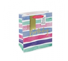 Female Birthday Stripes Medium Bag