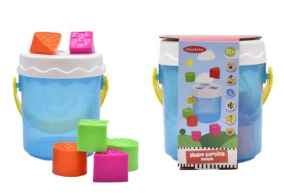 SHAPE SORTING BUCKET WITH 6 BLOCKS