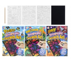 Boys Holographic Scratch Art Stencil & Tools ( Assorted )