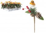 25cm Luxury Robin Christmas Pick