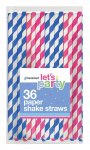 Striped Shake Paper Straws 36 Pack