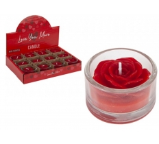 Valentine's Day Scented Rose Candle In Glass