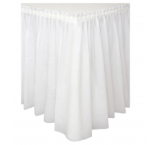 White Solid Plastic Table Skirt 29" x 14 ft