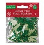 Glitter Christmas Tree Foam Stickers 60 Pack