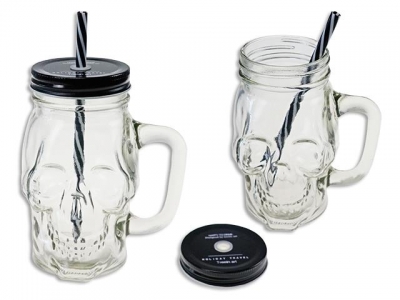 Halloween Skull Glass Mason Jar 350ml