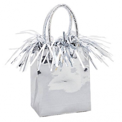 Mini Gift Bag Balloon Weight Silver