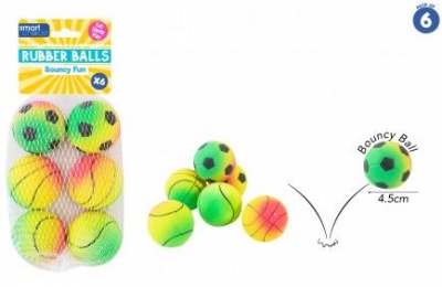 Summer Rainbow Rubber Balls 6 Pack