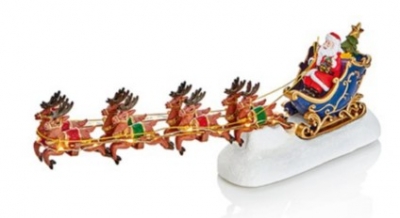 Christmas 34cm Lit Santa Sleighcker