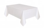 White Solid Rectangular Plastic Table Cover 54" x 108"