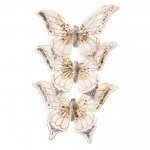 Christmas Gold Butterfly 14.5cm ( 3 Pack )