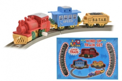 8Pc Wind Up Plastic Train Set