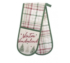 Christmas Design Double Oven Gloves Winter Wonderland