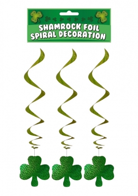 Irish Shamrock Hanging Spiral Decorations ( 3Pcs )