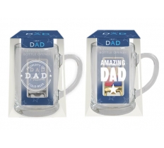 Fathers Day Small Beer Glass & Keyring Bottle Opener Set
