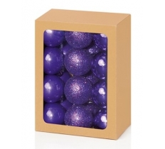 Christmas Purple Bauble Multi Finish 30mm 24 Pack