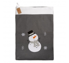Deluxe Plush Grey Knitted Snowman Sack 50 X 70cm