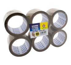 6 Roll Brown Packing Tape 48mm X 66M