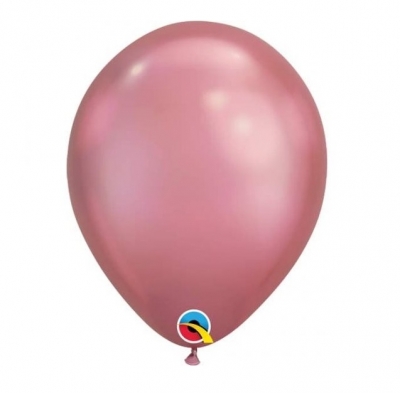 11" Qualatex Round Chrome Mauve 100 Pack Latex Balloons